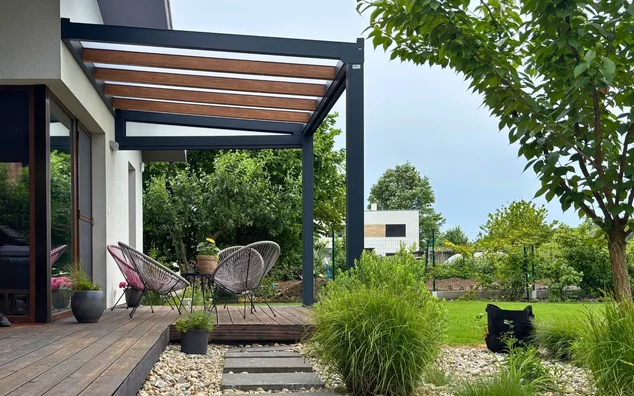 Celohliníková lamelová pergola do záhrady
