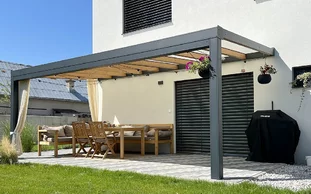 Hliníková pergola PTC PLUS v dekore dreva