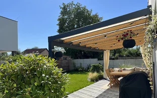 Hliníková pergola PTC PLUS v dekore dreva