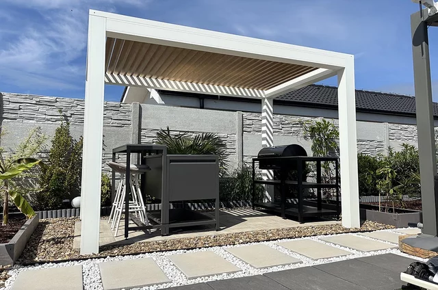 lamelová pergola s fixnými lamelami 1