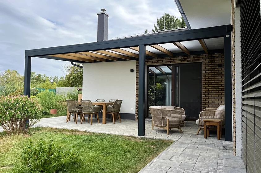 Pergola PTC s drevodekorom 6000 x 3000 mm Pergola PTC s drevodekorom 6000 x 3000 mm